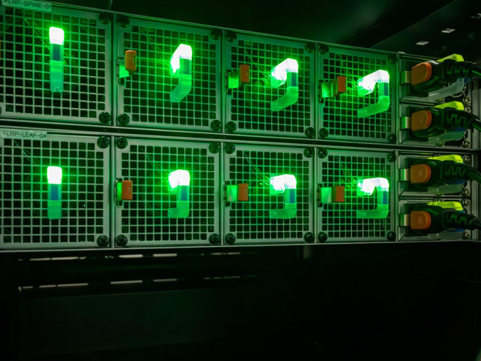 Photo of Deeper Thought Switches of HPC racks at FLF