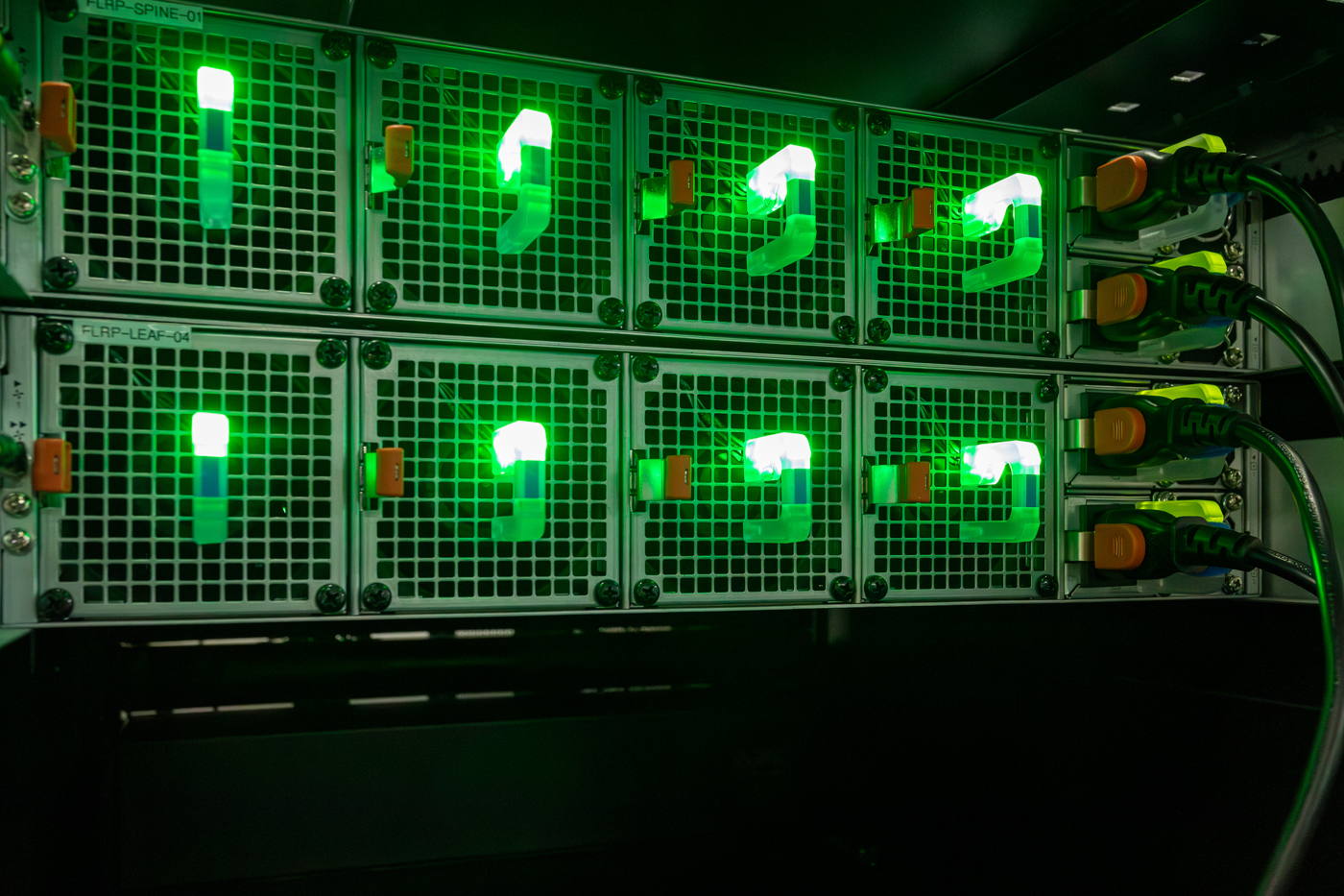 Photo of Deeper Thought Switches of HPC racks at FLF